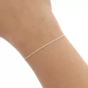 Cadena de malla Paloma de 0,7 mm, chapada en plata fina, 1 m