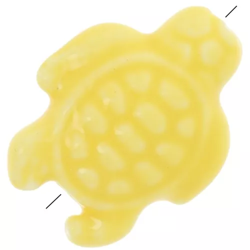 Perla tortuga de cerámica 19x15 mm - Amarillo x1