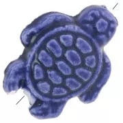 Perla tortuga de cerámica 19x15 mm - Azul oscuro x1