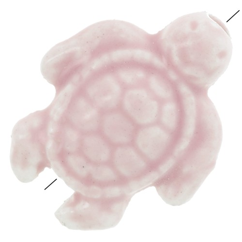 Perla tortuga de cerámica 19x15 mm - Rosa x1