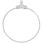 Ganchos pendientes - Créoles para decorar 30 mm - 1 agujero - Plata x2|raw }}