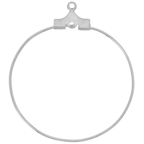 Ganchos pendientes - Créoles para decorar 30 mm - 1 agujero - Plata x2