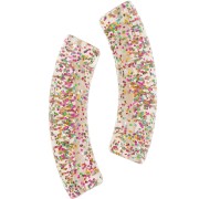 Tubo acrílico transparente 32x8 mm Gris Multicolor Purpurina x6