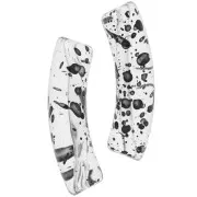 Perlas acrílicas transparentes de tubo curvado 32x8 mm - Negro jaspeado x6