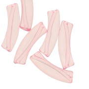 Perlas acrílicas transparentes de tubo curvado 32x8 mm - Rosa claro x6