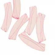 Rosa claro - Perlas acrílicas transparentes de tubo curvado 32x8 mm - Rosa claro x6 Perlas acrílicas transparentes de tubo curvado 32x8 mm - Rosa claro x6