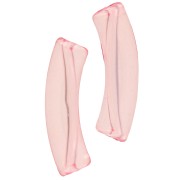 Cuentas acrílicas transparentes 32x8 mm tubo curvo - Rosa claro x6