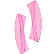 Perlas acrílicas transparentes de tubo curvado 32x8 mm - Rosa x6