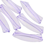 Perlas acrílicas transparentes de tubo curvado 32x8 mm - Violeta x6