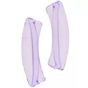 Perlas acrílicas transparentes de tubo curvado 32x8 mm - Violeta x6