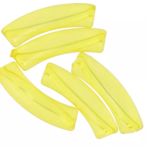 Cuentas acrílicas transparentes 32x8 mm tubo curvo - Amarillo x6
