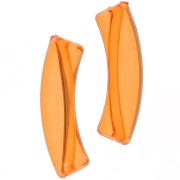 Cuentas acrílicas transparentes 32x8 mm tubo curvo - Naranja x6