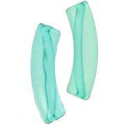 Cuentas acrílicas transparentes tubo curvo 32x8 mm - Verde turquesa x6
