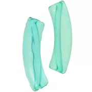 Cuentas acrílicas transparentes tubo curvo 32x8 mm - Verde turquesa x6