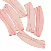 Coral - Cuentas acrílicas transparentes tubo curvo 32x8 mm - Coral x6 Cuentas acrílicas transparentes tubo curvo 32x8 mm - Coral x6
