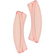 Perlas acrílicas transparentes 32x8 mm tubo curvo - Coral x6