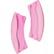 Cuentas acrílicas transparentes 35x11 mm tubo curvo - Rosa x6