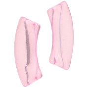 Cuentas acrílicas transparentes 35x11 mm tubo curvo - Rosa claro x6