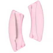 Cuentas acrílicas transparentes 35x11 mm tubo curvo - Rosa claro x6
