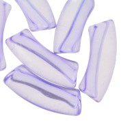 Perlas acrílicas transparentes 35x11 mm tubo curvo - Violeta x6