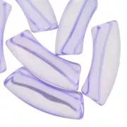 Perlas acrílicas transparentes 35x11 mm tubo curvo - Violeta x6