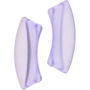Perlas acrílicas transparentes 35x11 mm tubo curvo - Violeta x6
