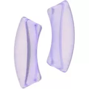 Perlas acrílicas transparentes 35x11 mm tubo curvo - Violeta x6