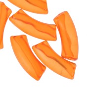 Cuentas acrílicas transparentes 35x11 mm tubo curvo - Naranja x6