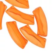 Cuentas acrílicas transparentes 35x11 mm tubo curvo - Naranja x6