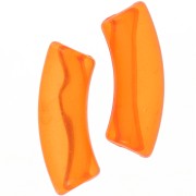 Cuentas acrílicas transparentes 35x11 mm tubo curvo - Naranja x6