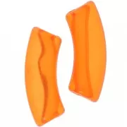 Cuentas acrílicas transparentes 35x11 mm tubo curvo - Naranja x6