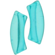 Cuentas acrílicas transparentes 35x11 mm tubo curvo - Verde turquesa x6