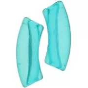 Cuentas acrílicas transparentes 35x11 mm tubo curvo - Verde turquesa x6