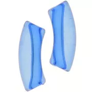 Cuentas acrílicas transparentes 35x11 mm tubo curvo - Azul Real x6