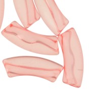 Perlas acrílicas transparentes 35x11 mm tubo curvo - Coral x6
