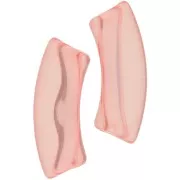 Perlas acrílicas transparentes 35x11 mm tubo curvo - Coral x6