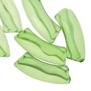 Perlas acrílicas transparentes 35x11 mm tubo curvo - Verde claro x6