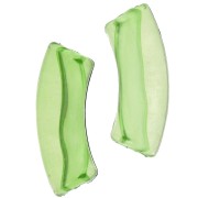 Perlas acrílicas transparentes 35x11 mm tubo curvo - Verde claro x6