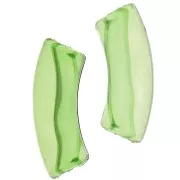 Perlas acrílicas transparentes 35x11 mm tubo curvo - Verde claro x6