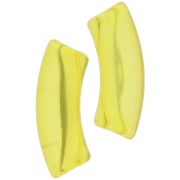 Cuentas acrílicas transparentes tubo curvo 35x11mm Amarillo x6