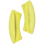 Cuentas acrílicas transparentes tubo curvo 35x11mm Amarillo x6