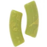 Cuentas de tubo curvado 35x11mm en acrílico opaco - Verde anís - Oro moteado x6