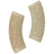 Perlas tubo curvado 35x11mm efecto craquelado en acrílico opaco - Beige x6