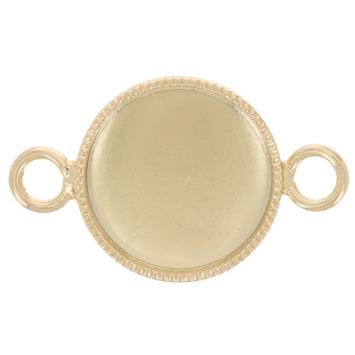 Distanciadores engarzados para cabujones base plana 10 mm Oro x4