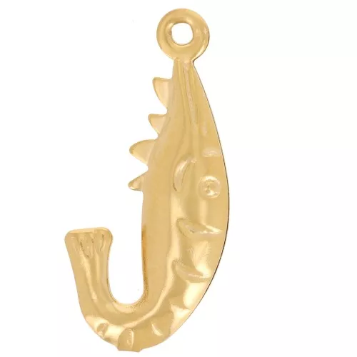Colgante gamba 20x10 mm - Acero inoxidable 316L - Dorado x1