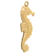 Colgante caballito de mar 27x10 mm - Acero inoxidable 304L - Dorado x1
