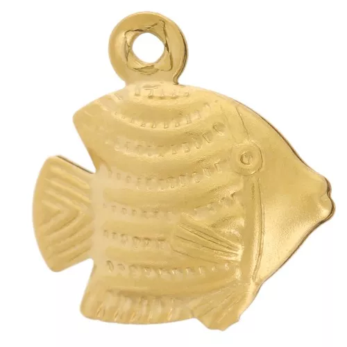 Colgante pez 13x12 mm acero inoxidable 304L - Dorado x1