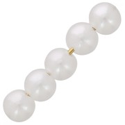 Cuentas redondas 4 mm imitación perla de agua dulce - Blanco nacarado x100