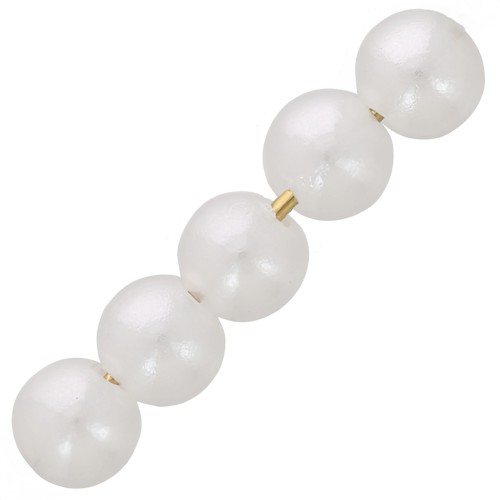 Cuentas redondas 4 mm imitación perla de agua dulce - Blanco nacarado x100