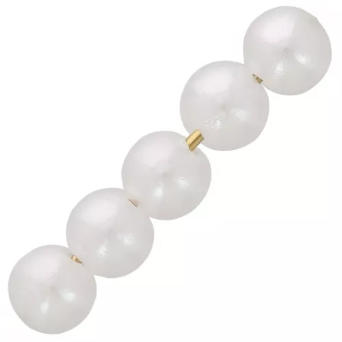 Cuentas redondas 4 mm imitación perla de agua dulce - Blanco nacarado x100